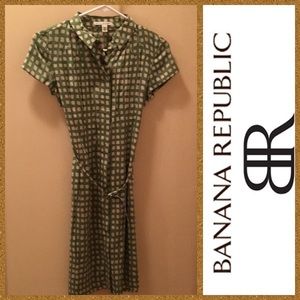 💚⚡️Silk Banana Republic retro dress